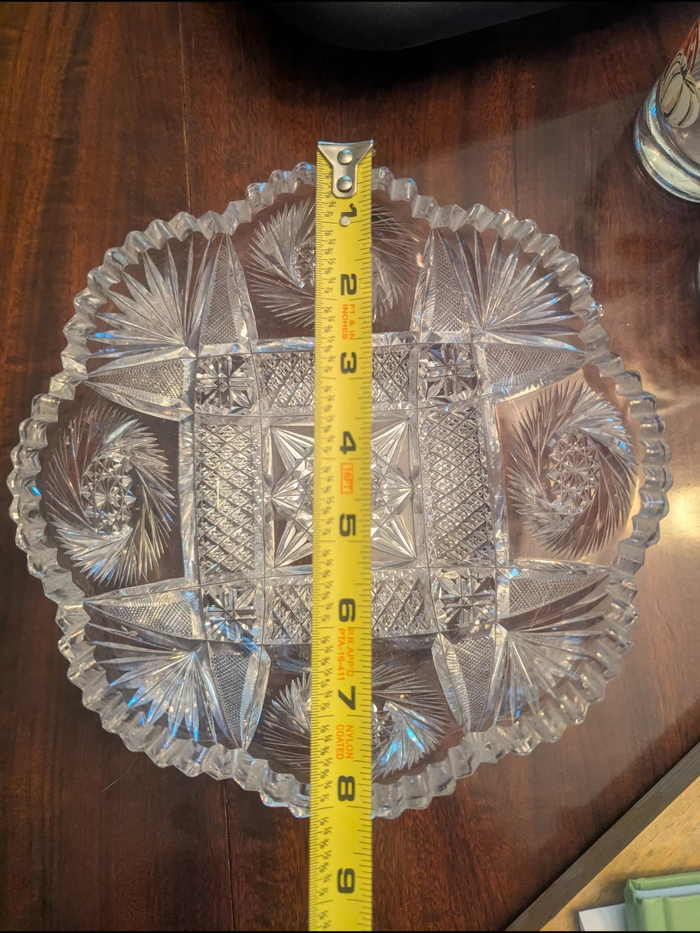 8” American Brilliant Period Crystal Cut Glass Bowl